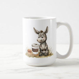 Cute Donkey With Coffee Mug