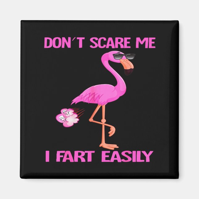 Cute Don't E Me I Fart Easy Fart Joke Flamingo Wom Magnet (Front)