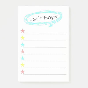 Cute Don't Forget To Do List Post-it Notes