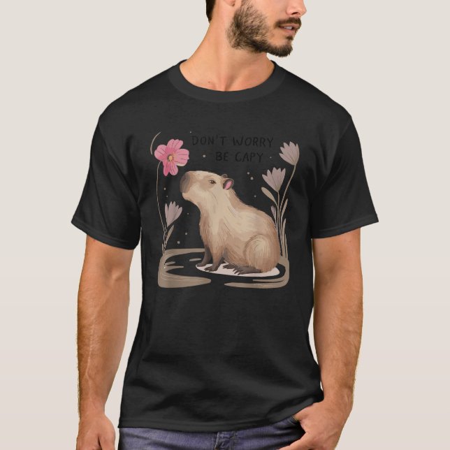Cute Dont Worry Be Capy Capybara Girls Boys Kids Y T-Shirt (Front)