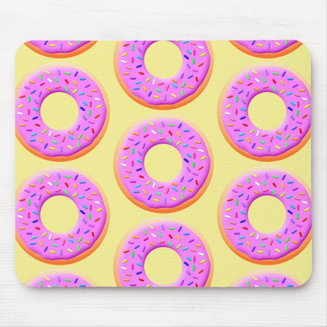 Cute Donut Drawing With Sprinkles Mouse Pad (Front)