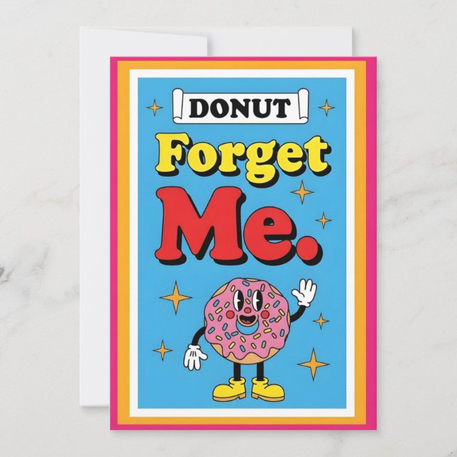 Cute Donut Pun Donut Forget Me Fun Sprinkle Thank You Card (Front)