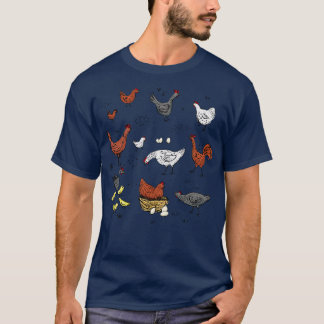 Cute Doodle Chickens T-Shirt