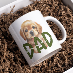 Cute Doodle Dad: Watercolor Dog Lover's Green Coffee Mug