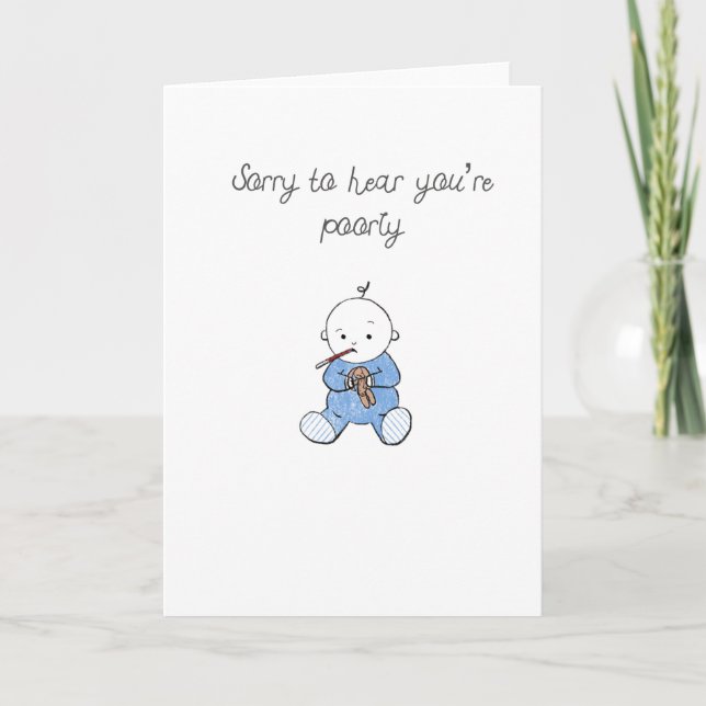 Cute doodle design greetings card get well soon (Front)