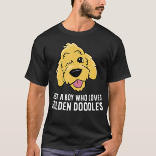 Cute Doodle Dog Boy Just a Boy Who Loves Goldendoo T-Shirt