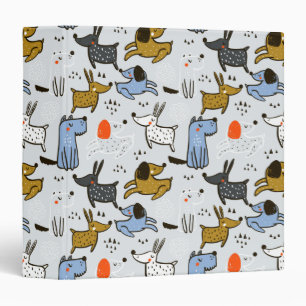 Cute Doodle Dog Pattern Binder