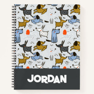 Cute Doodle Dog Pattern Notebook