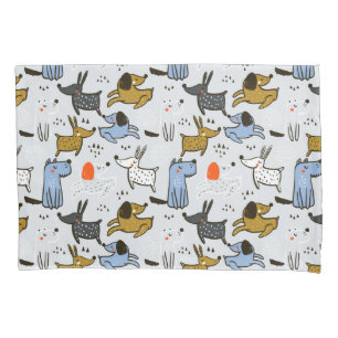 Cute Doodle Dog Pattern Pillowcase