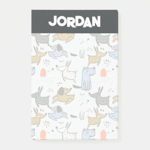 Cute Doodle Dog Pattern Post-it Notes