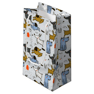 Cute Doodle Dog Pattern Small Gift Bag