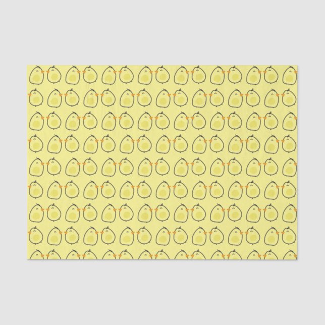 Cute Doodle Easter Chicks Tissue Paper (Front)