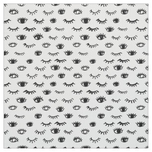 Cute Doodle Eyelash Pattern Fabric