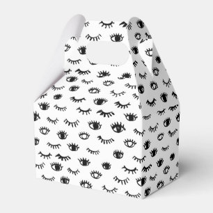 Cute Doodle Eyelash Pattern Favor Box