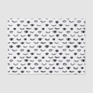 Cute Doodle Eyelash Pattern Tissue Paper