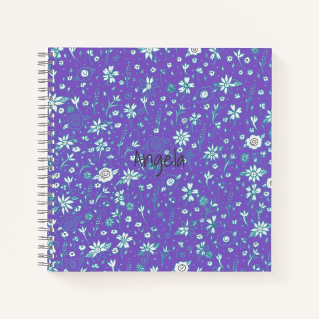 Cute Doodle Flower Notebook Customizable (Front)