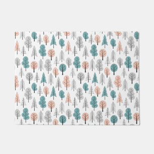 Cute Doodle Forest Pattern Doormat