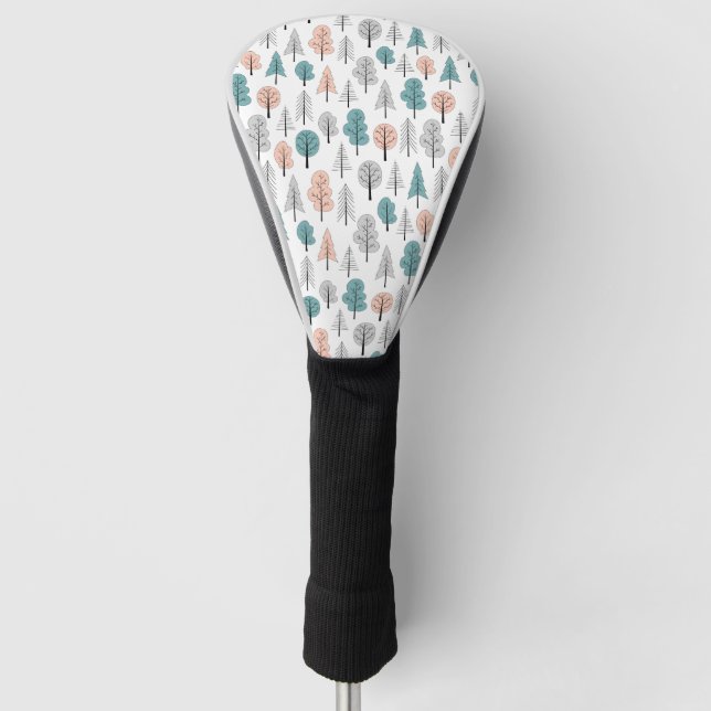 Cute Doodle Forest Pattern Golf Head Cover (Front)