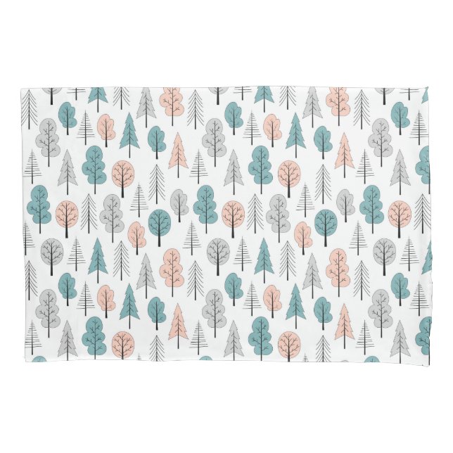 Cute Doodle Forest Pattern Pillowcase (Front-Left)