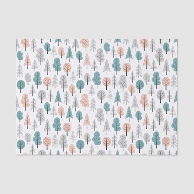 Cute Doodle Forest Pattern Tissue Paper (Front)