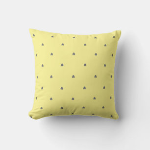 Cute Doodle Grey Heart Pattern Yellow Custom Colou Outdoor Pillow
