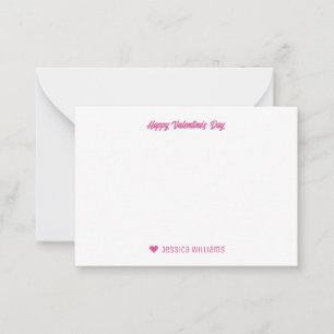 Cute Doodle Heart Pattern Pink Valentine's Day Card