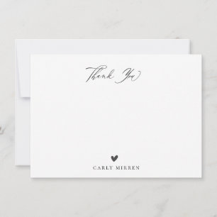 Cute Doodle Heart Pattern Thank You Script Card