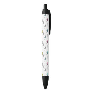 Cute Doodle Lightning Bolt Pattern Black Ink Pen