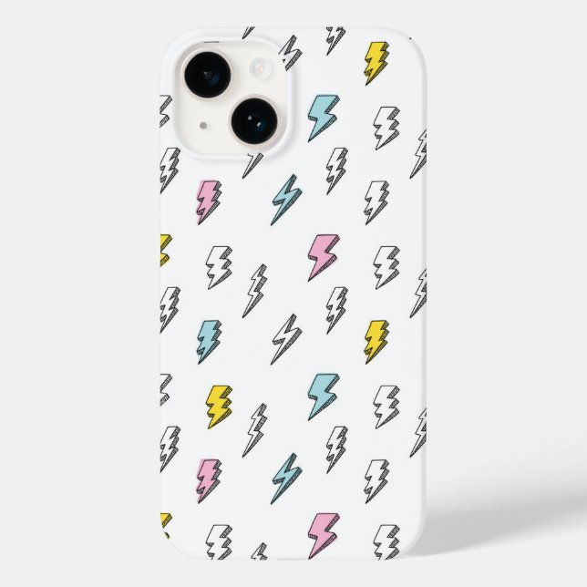 Cute Doodle Lightning Bolt Pattern Case-Mate iPhone Case (Back)