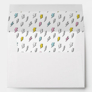 Cute Doodle Lightning Bolt Pattern Envelope