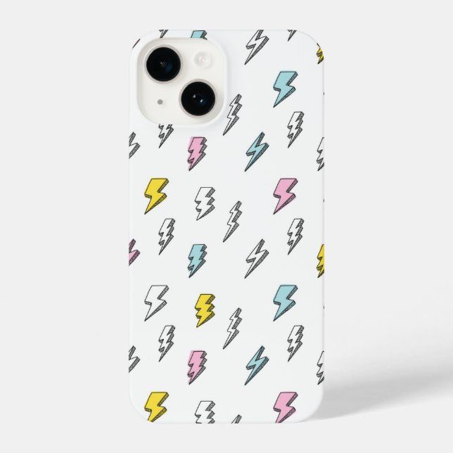 Cute Doodle Lightning Bolt Pattern iPhone Case (Back)