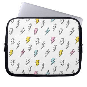 Cute Doodle Lightning Bolt Pattern Laptop Sleeve