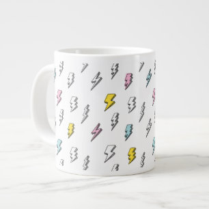Cute Doodle Lightning Bolt Pattern Large Coffee Mug