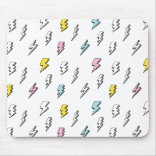 Cute Doodle Lightning Bolt Pattern Mouse Pad
