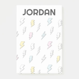 Cute Doodle Lightning Bolt Pattern Post-it Notes