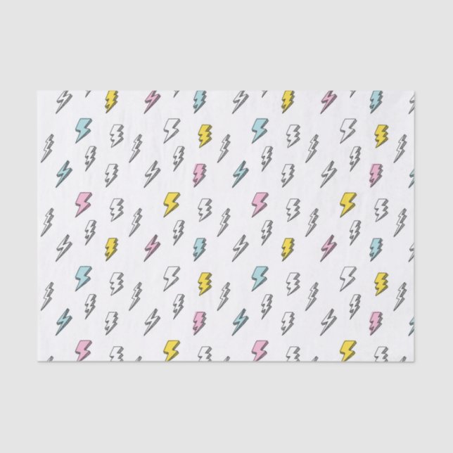 Cute Doodle Lightning Bolt Pattern Tissue Paper (Front)