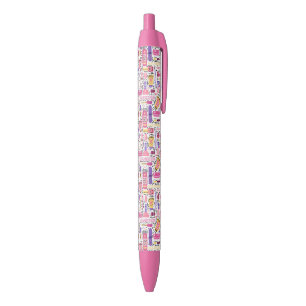 Cute Doodle Manicure Pattern Black Ink Pen