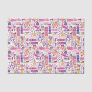 Cute Doodle Manicure Pattern Tissue Paper