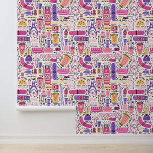 Cute Doodle Manicure Pattern Wallpaper