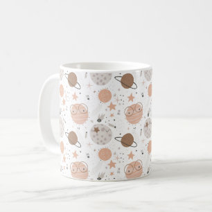 Cute Doodle Planet Pattern Coffee Mug