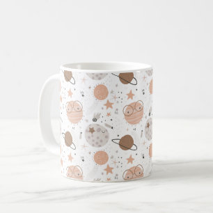 Cute Doodle Planet Pattern Coffee Mug