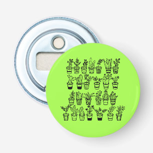 Cute Doodle Plants in Pots  Bottle Opener