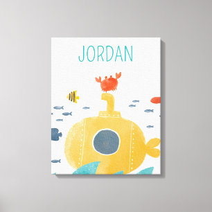 Cute Doodle Submarine   Explore Canvas Print