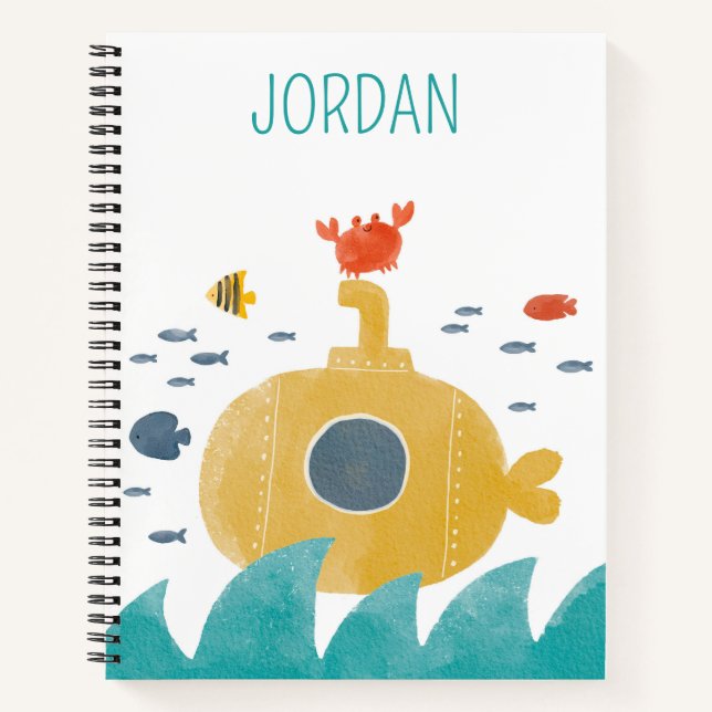 Cute Doodle Submarine | Explore Notebook (Front)