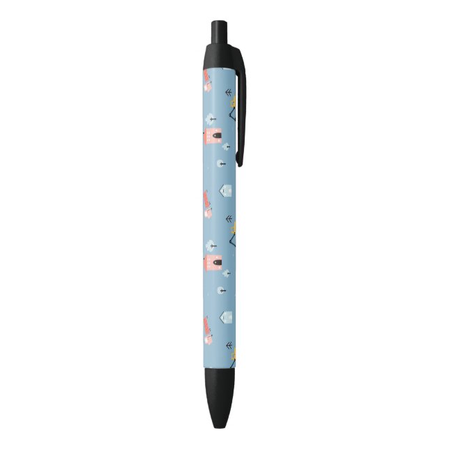 Cute Doodle Town Scene Pattern Black Ink Pen (Bottom (Vertical))