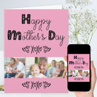 Cute Doodle Typography Pink 3 Photo Mother's Day