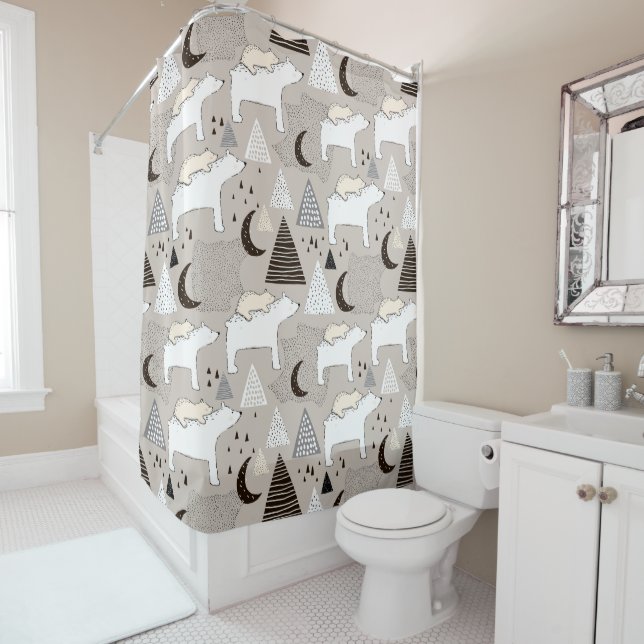 Cute Doodle Woodland Bear Pattern (In Situ)