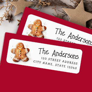 Cute dopey gingerbread man return address