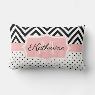 Cute Dots and Chevron Lumbar Pillow