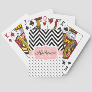 Cute Dots and Chevron Playing Cards